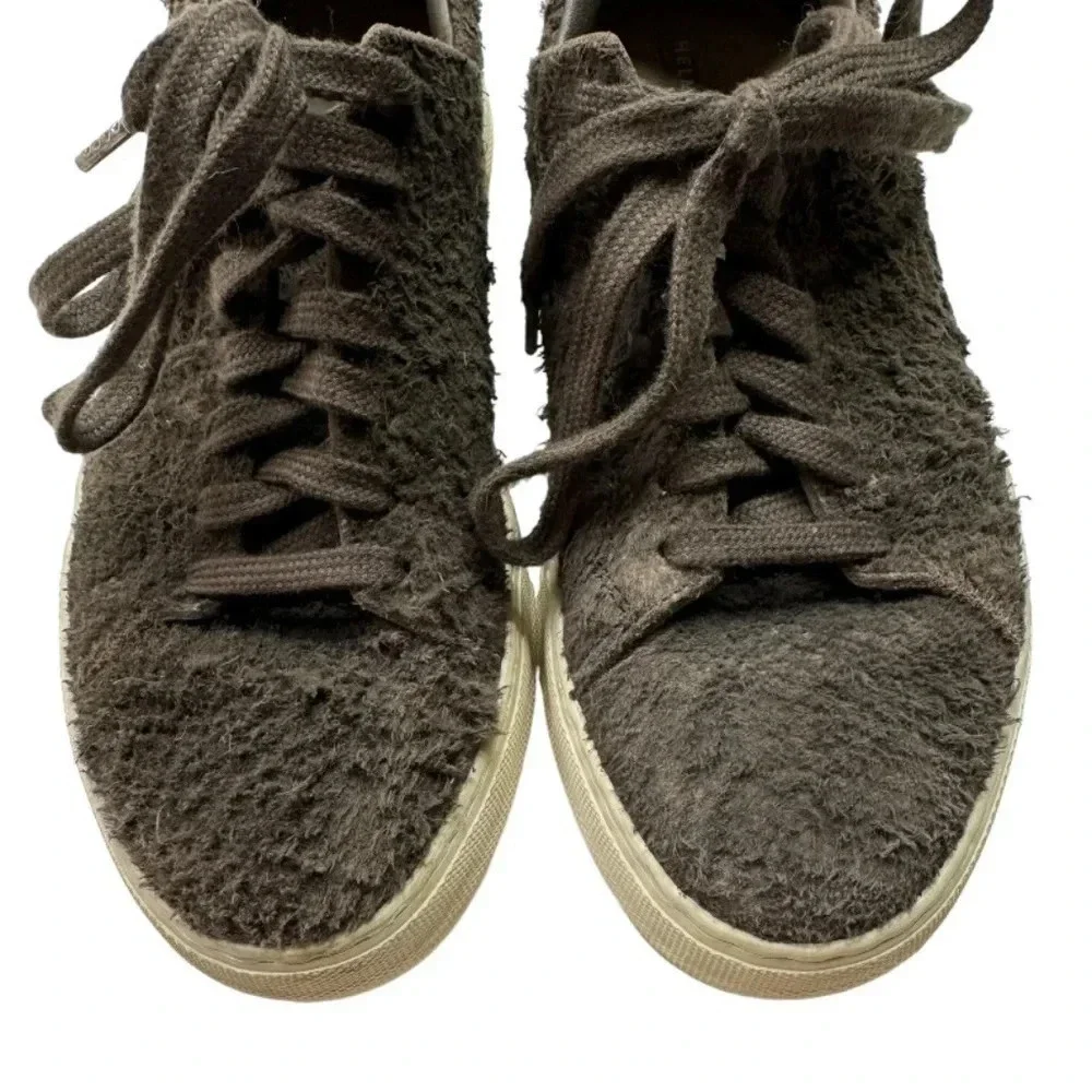 Helmut Lang Distressed Suede Platform Sneakers